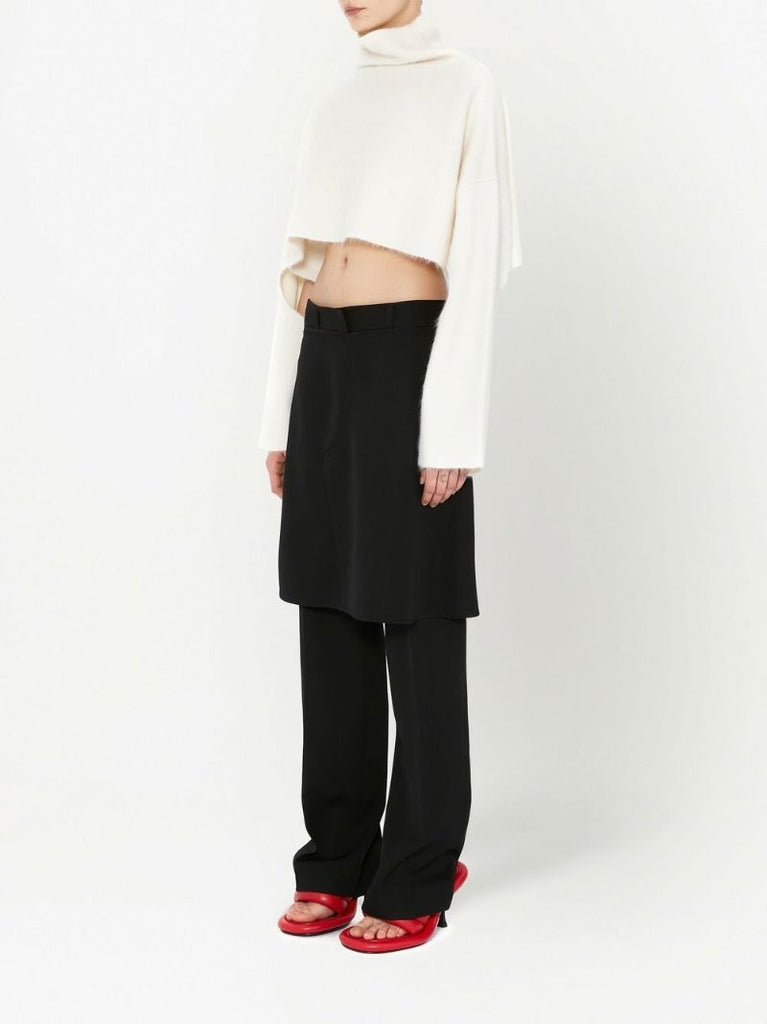White Cut-out Cropped Jumper