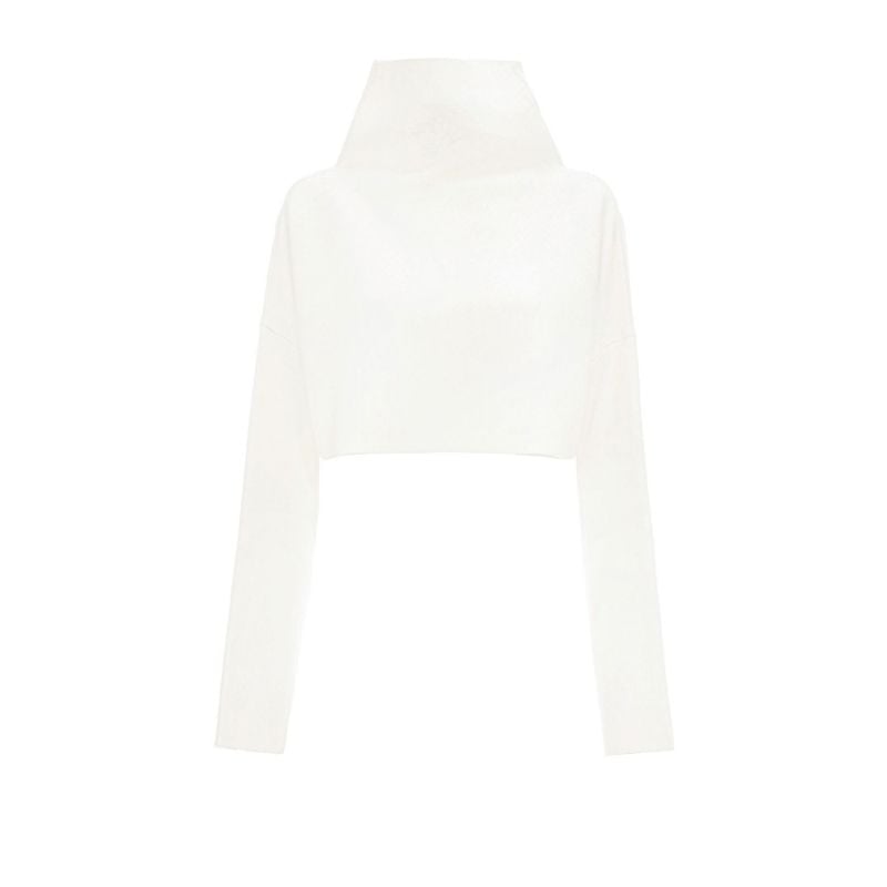 White Cut-out Cropped Jumper