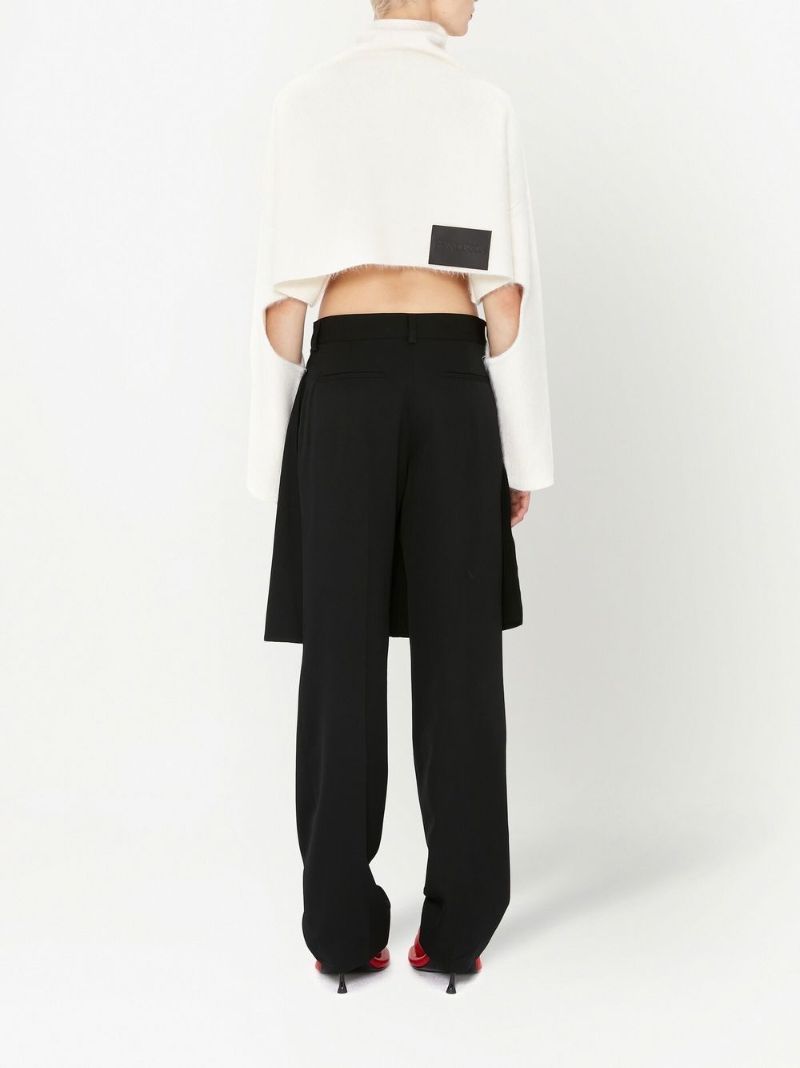 White Cut-out Cropped Jumper