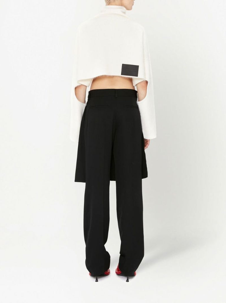 White Cut-out Cropped Jumper