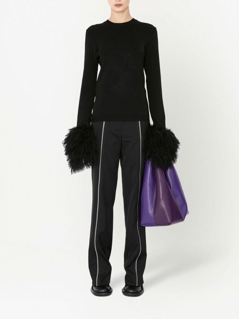 Black Pom Pom Cuff Sweater