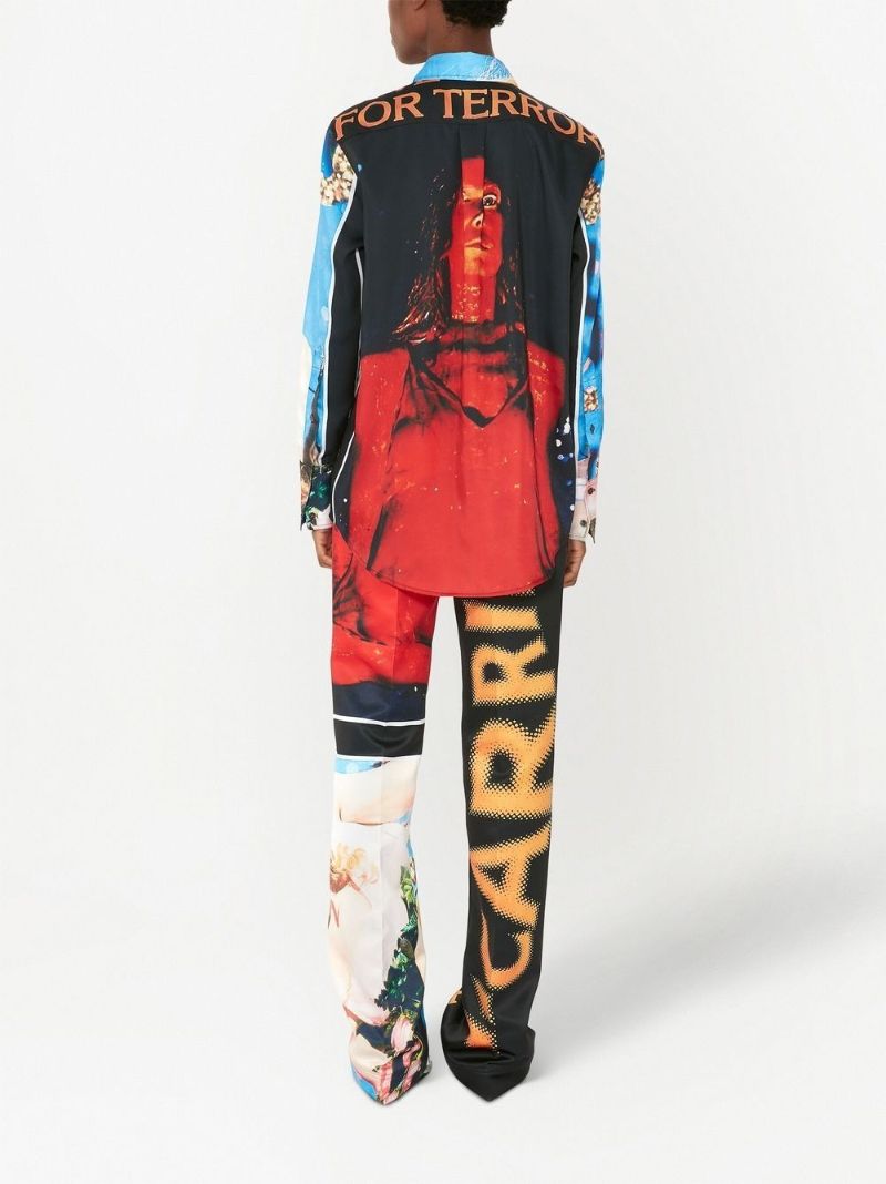 Blue Carrie Print Long-sleeve Shirt