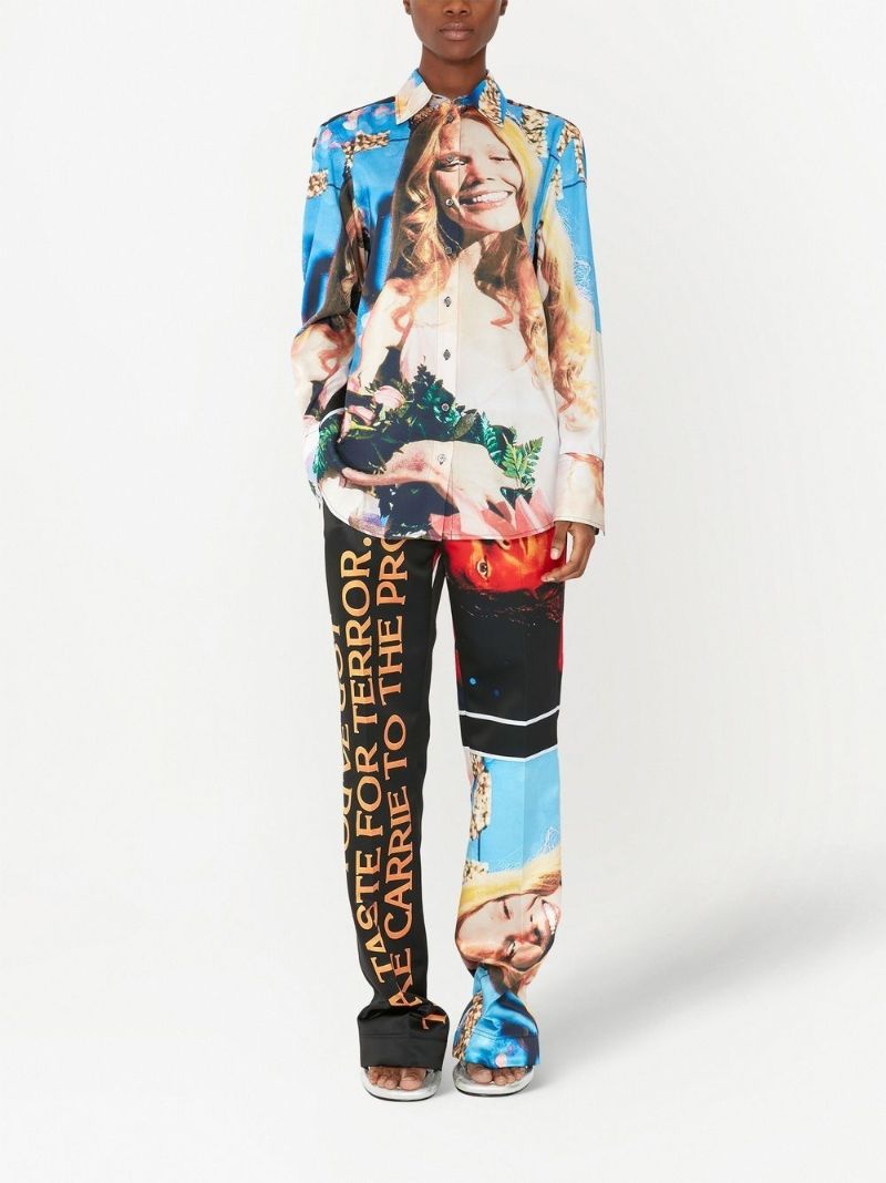 Blue Carrie Print Long-sleeve Shirt