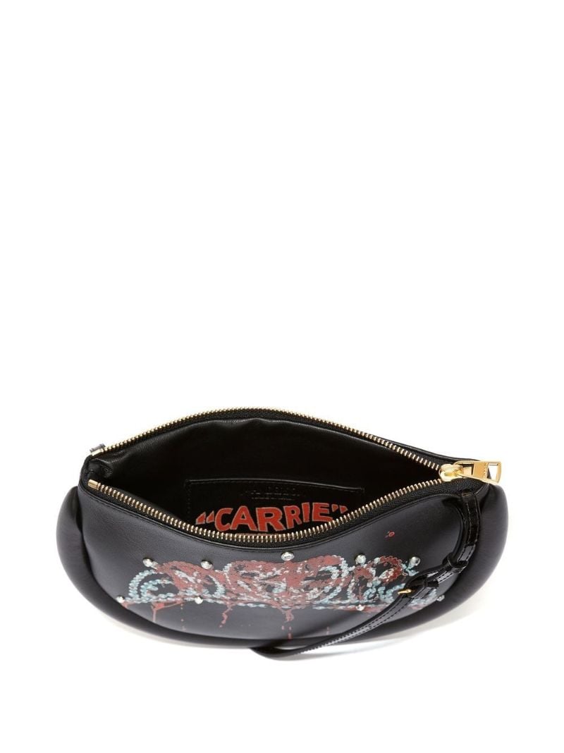 Black Carrie Bumper-moon Leather Shoulder Bag