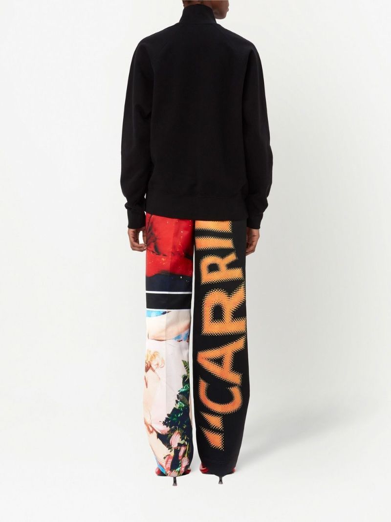 Black Carrie Tiara Print Half-zip Sweatshirt