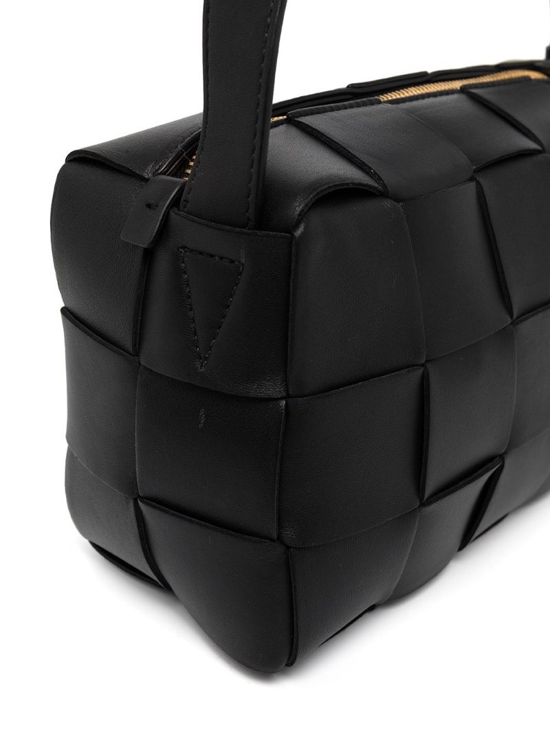 Black Cassette Small Leather Camera Bag