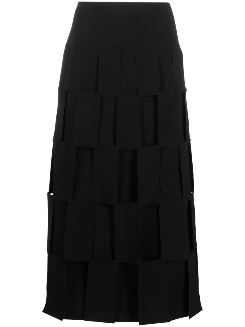 Black Panelled Midi Skirt