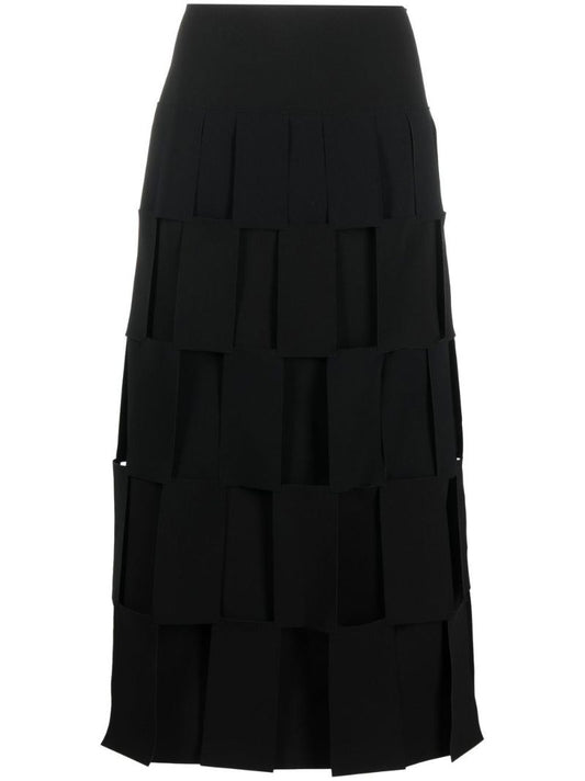 Black Panelled Midi Skirt