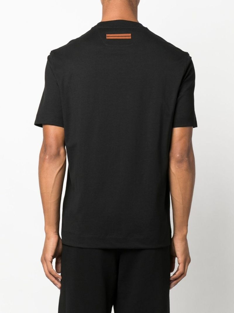 Black Logo Print Cotton T-shirt