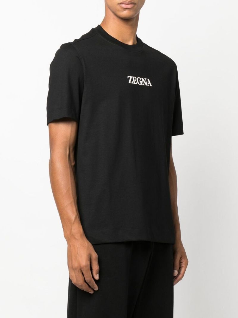 Black Logo Print Cotton T-shirt