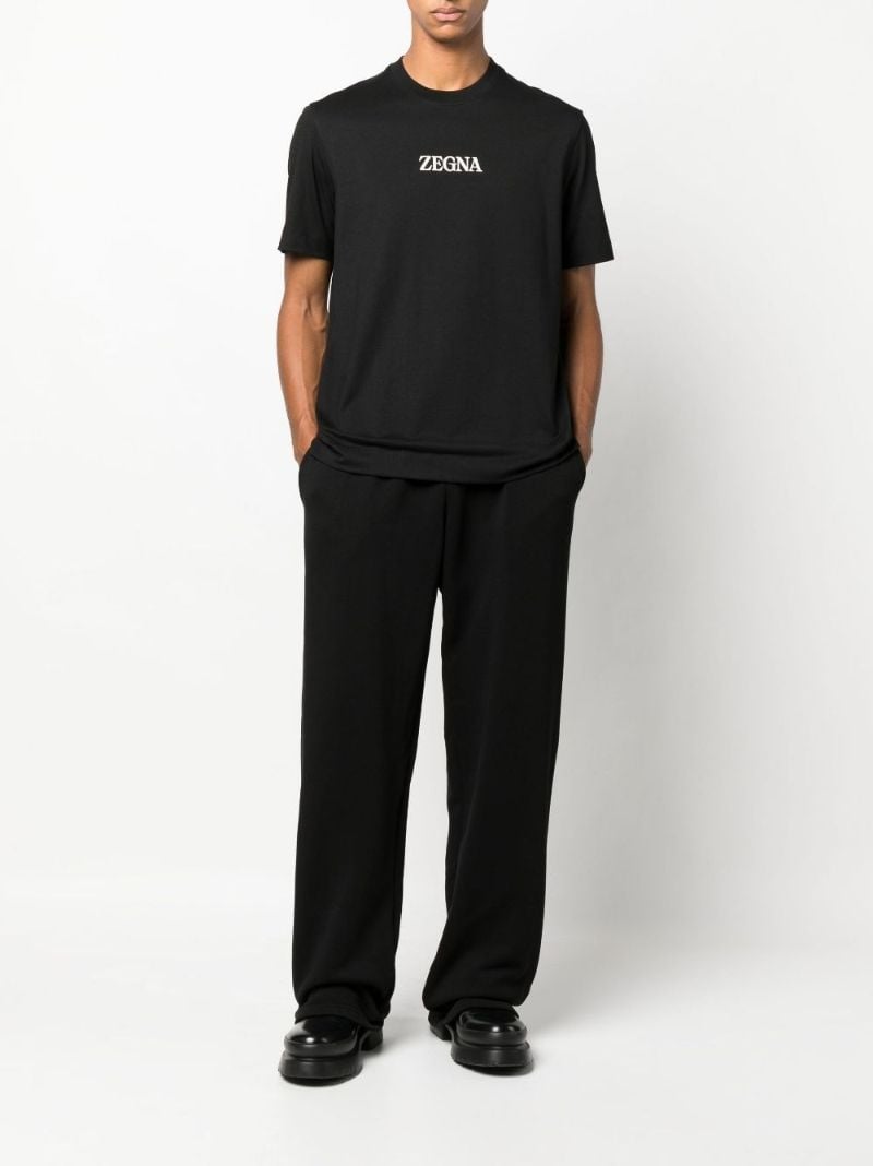 Black Logo Print Cotton T-shirt