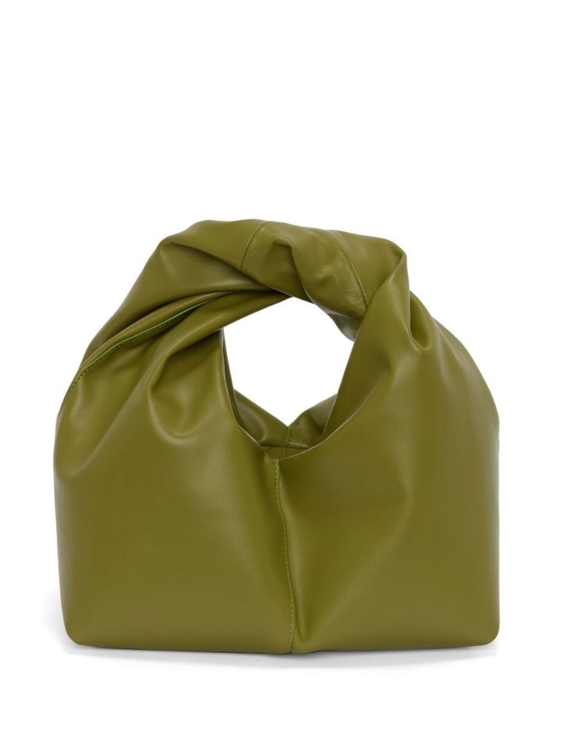 Green Mini Twister Leather Tote Bag