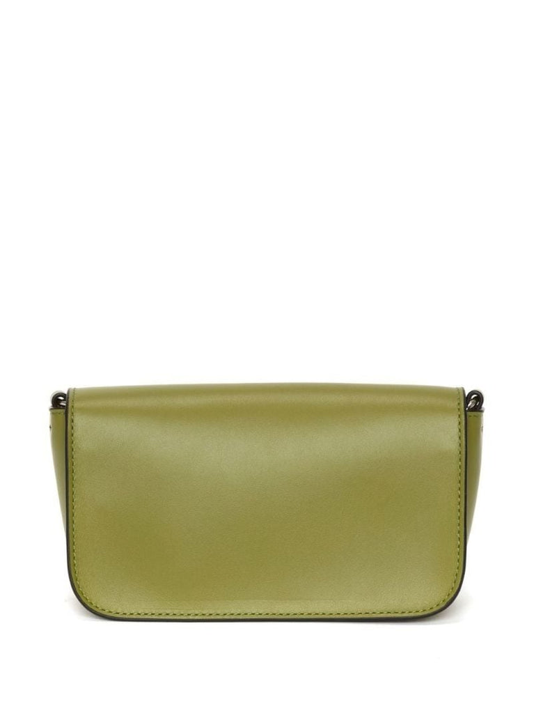 Green Chain Anchor Leather Shoulder Bag