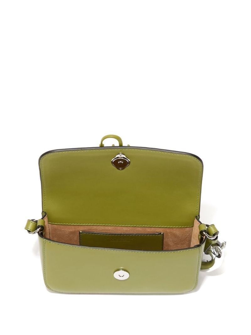 Green Chain Anchor Leather Shoulder Bag