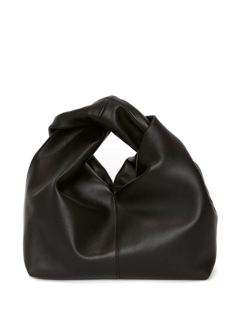 Black Mini Twister Leather Tote Bag