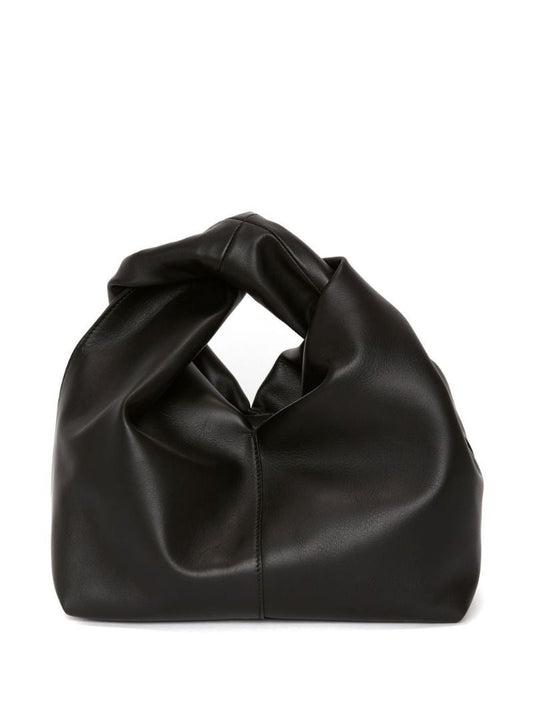 Black Mini Twister Leather Tote Bag