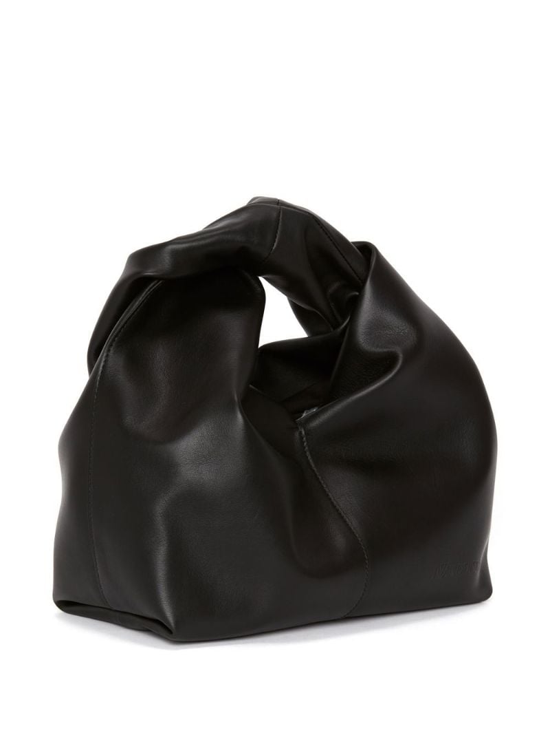 Black Mini Twister Leather Tote Bag