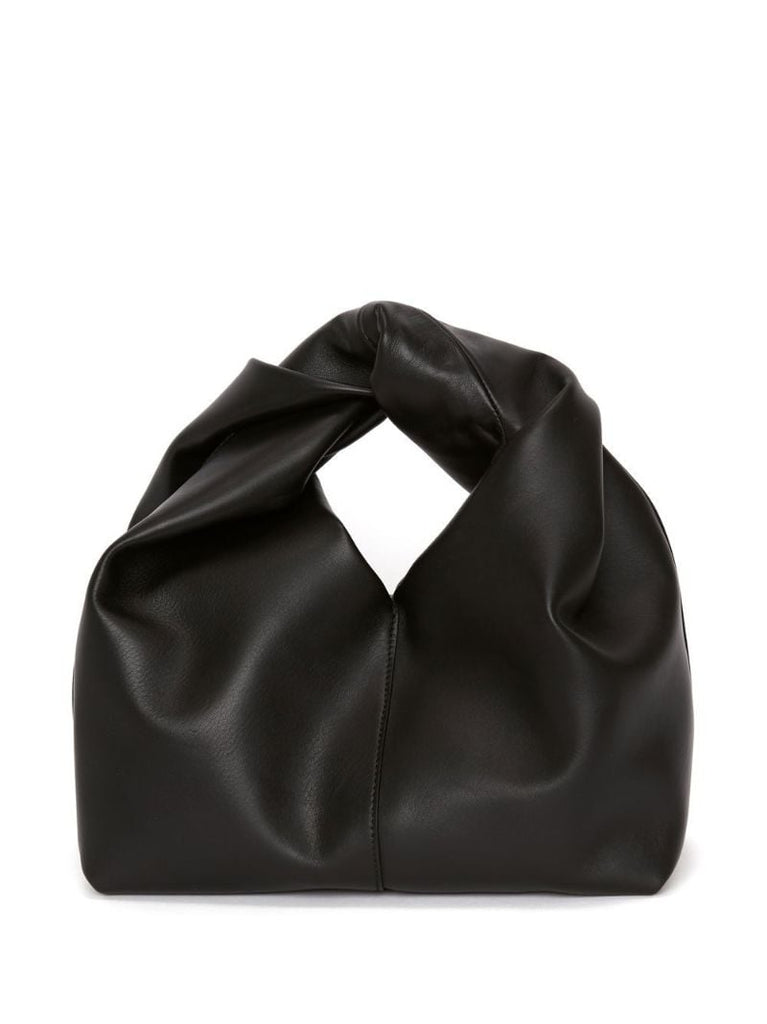 Black Mini Twister Leather Tote Bag