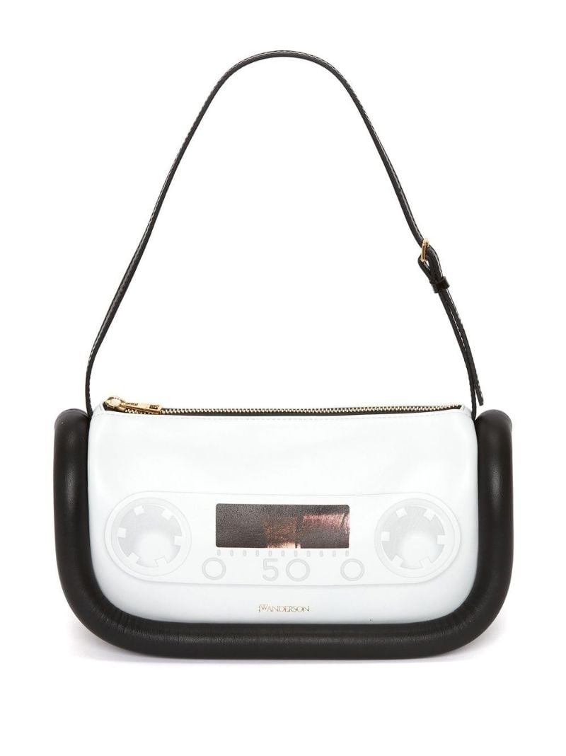 White Bumper-15 Printed Leather Shoulder Bag
