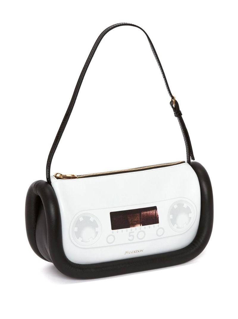 White Bumper-15 Printed Leather Shoulder Bag