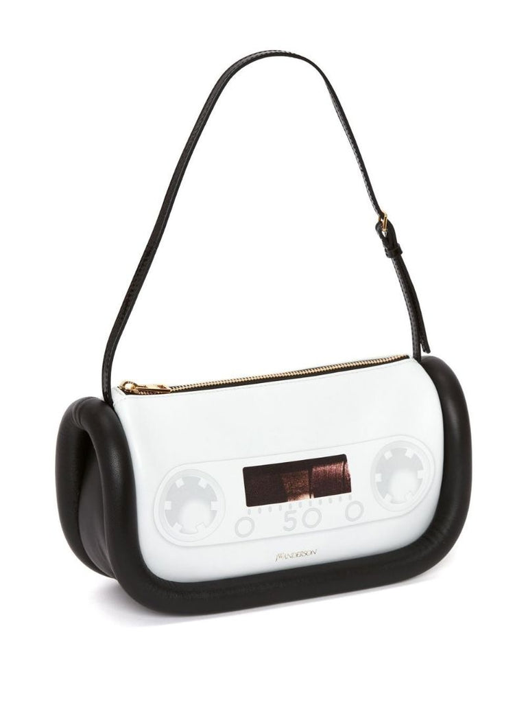White Bumper-15 Printed Leather Shoulder Bag