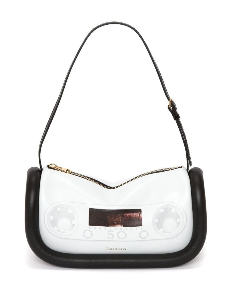 White Bumper-15 Printed Leather Shoulder Bag