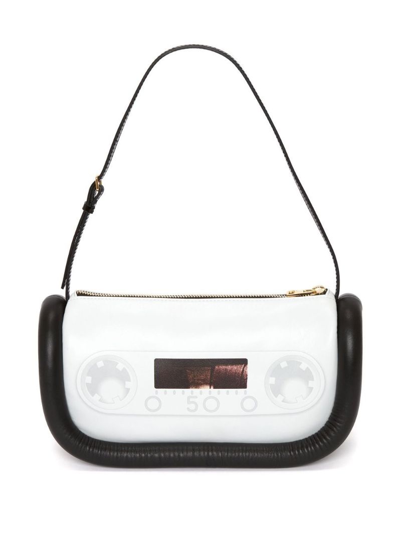 White Bumper-15 Printed Leather Shoulder Bag