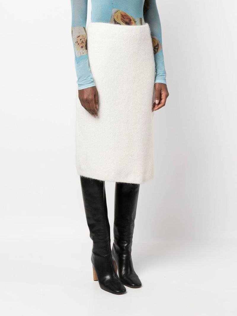 Neutral Logo Patch Midi Skirt