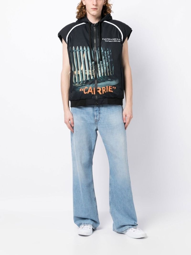 Black Carrie Padded Vest Jacket