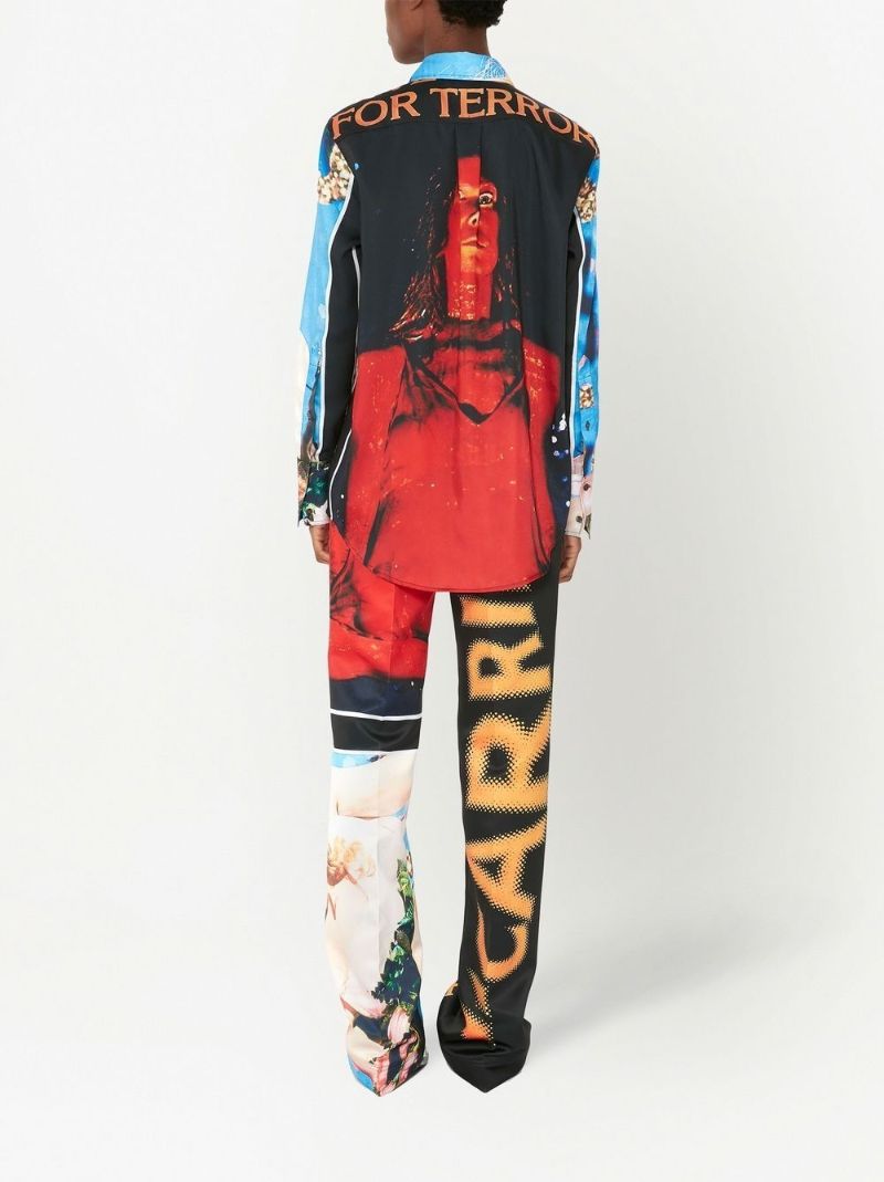 Black Carrie Print Tailored Trousers