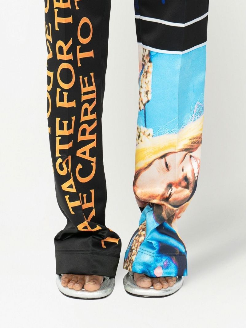Black Carrie Print Tailored Trousers