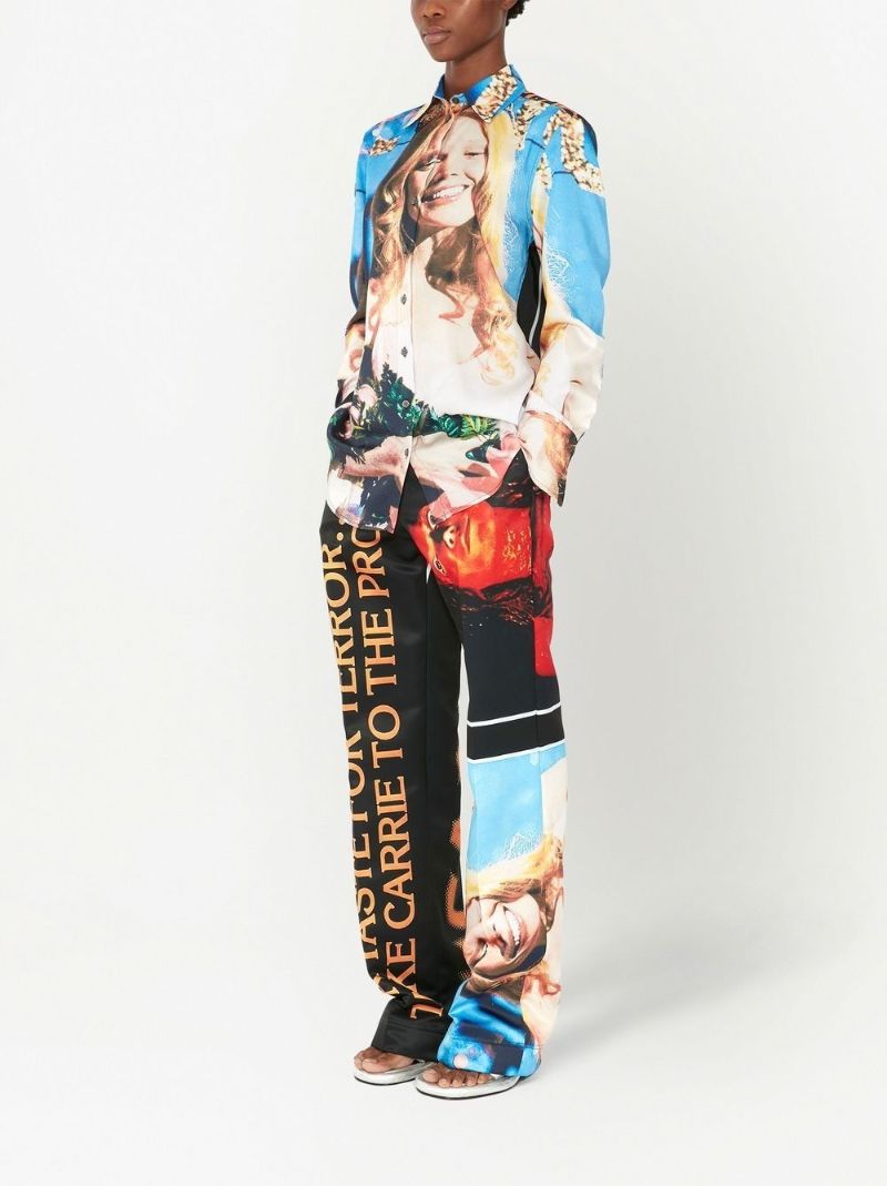 Black Carrie Print Tailored Trousers
