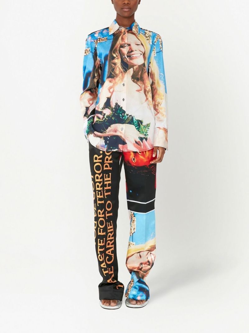 Black Carrie Print Tailored Trousers
