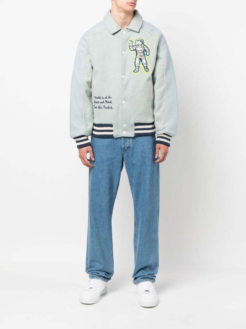Blue Astro Wool Varsity Bomber Jacket