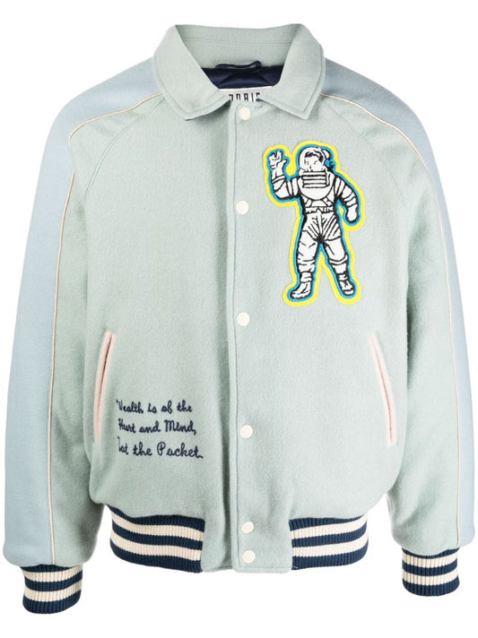 Blue Astro Wool Varsity Bomber Jacket
