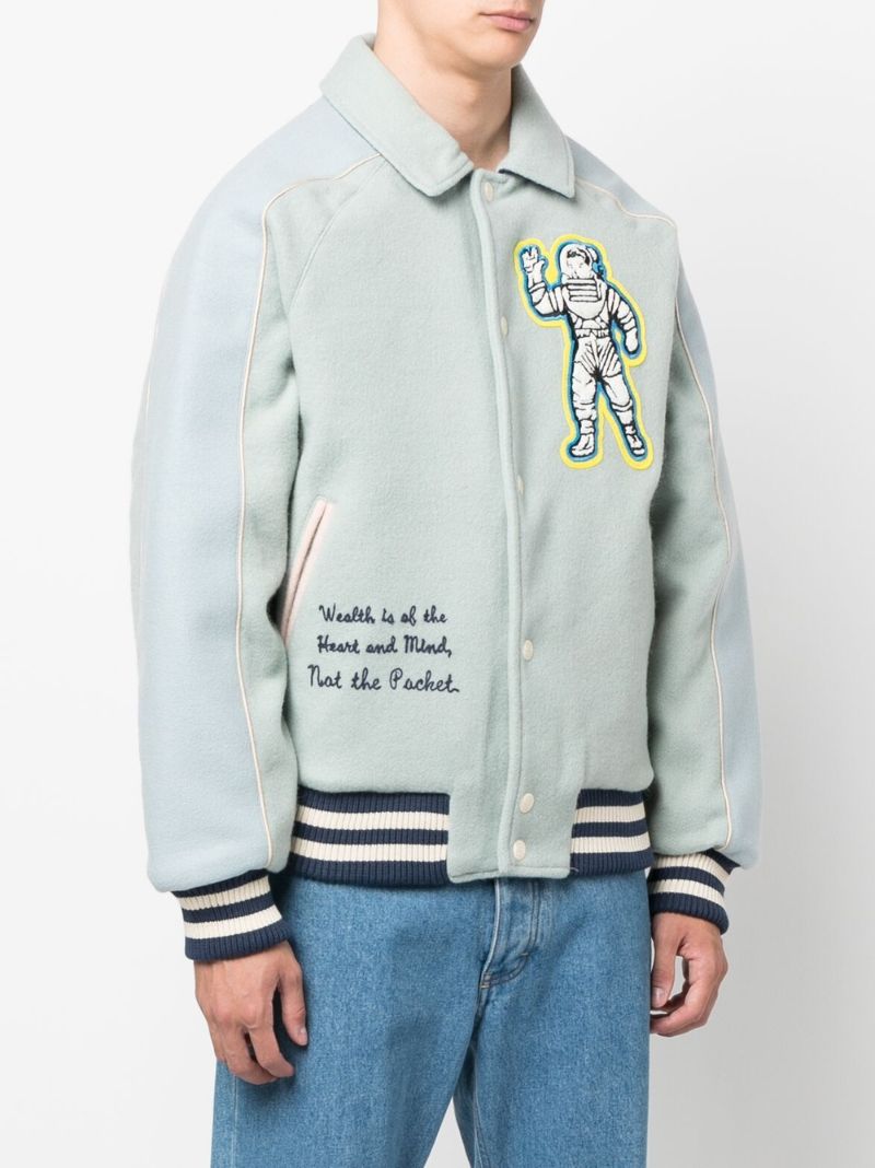Blue Astro Wool Varsity Bomber Jacket