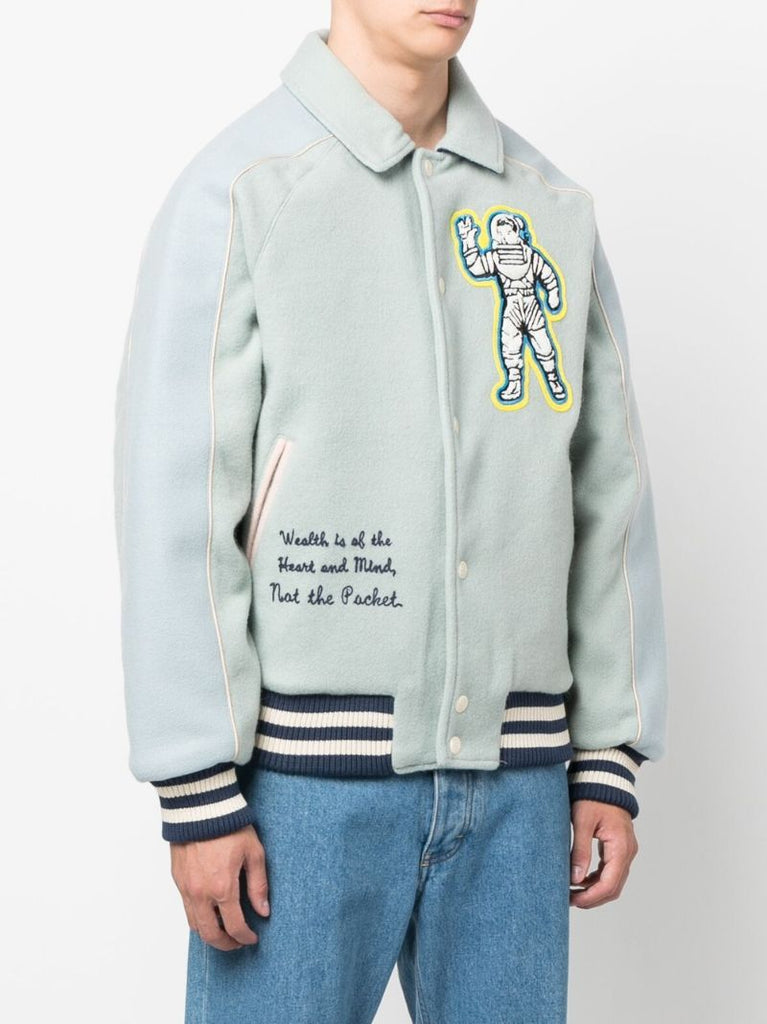 Blue Astro Wool Varsity Bomber Jacket