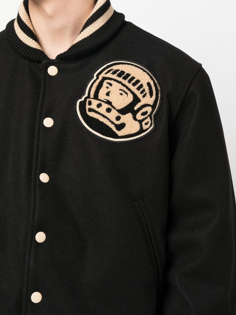 Black Astro Logo Wool Varsity Bomber Jacket
