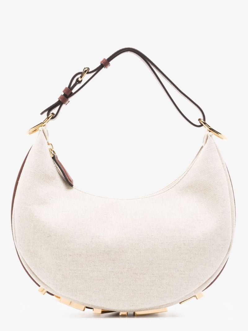 White Fendigraphy Small Canvas Shoulder Bag