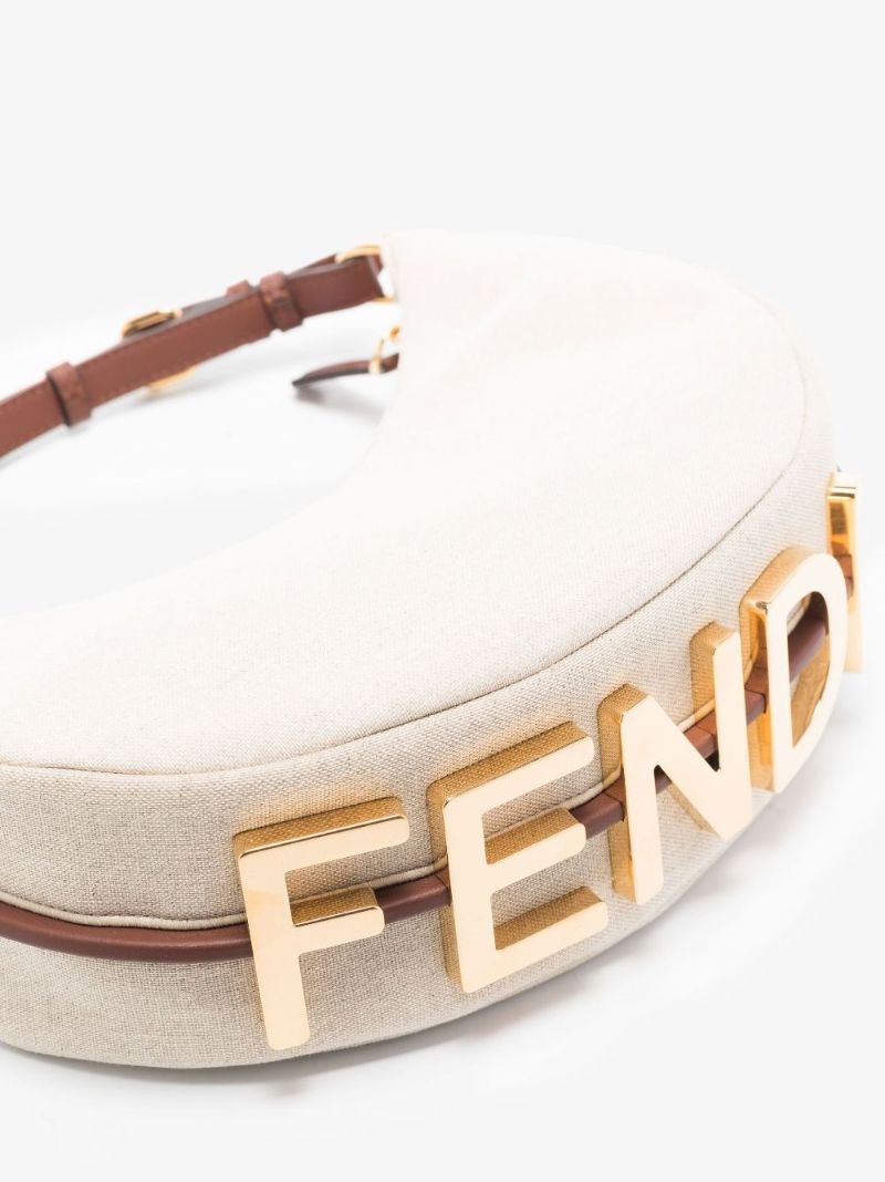White Fendigraphy Small Canvas Shoulder Bag