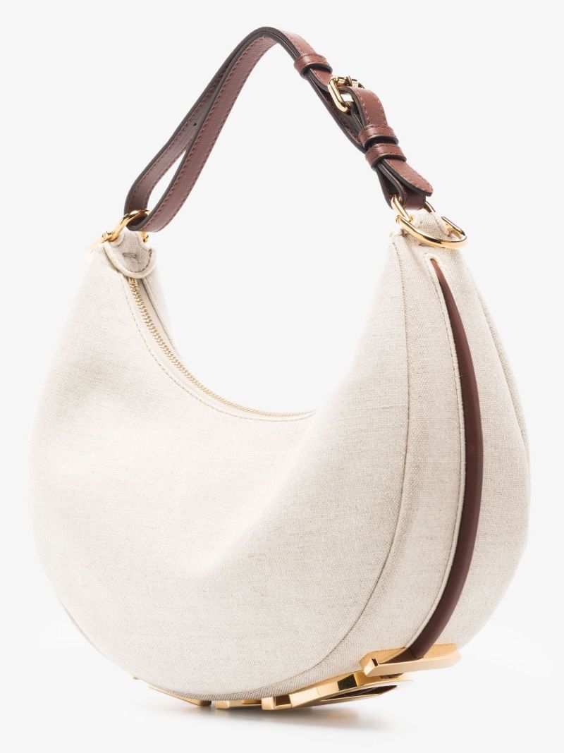 White Fendigraphy Small Canvas Shoulder Bag