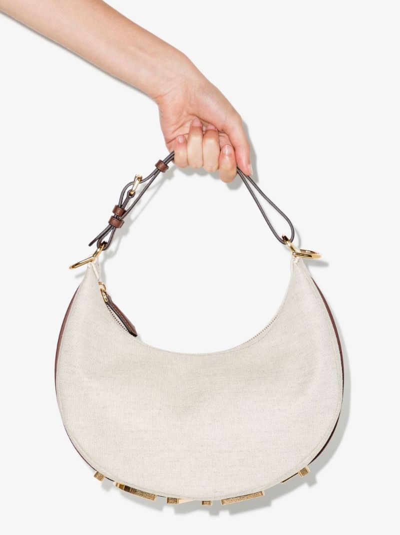 White Fendigraphy Small Canvas Shoulder Bag