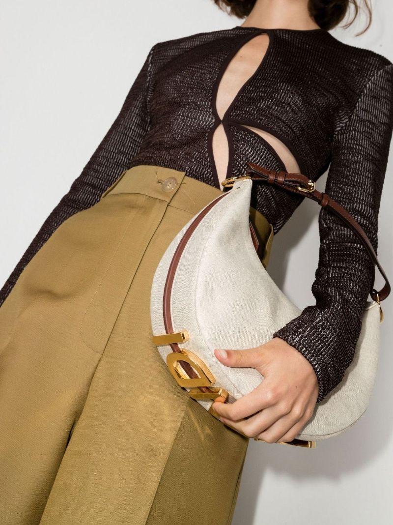 White Fendigraphy Small Canvas Shoulder Bag