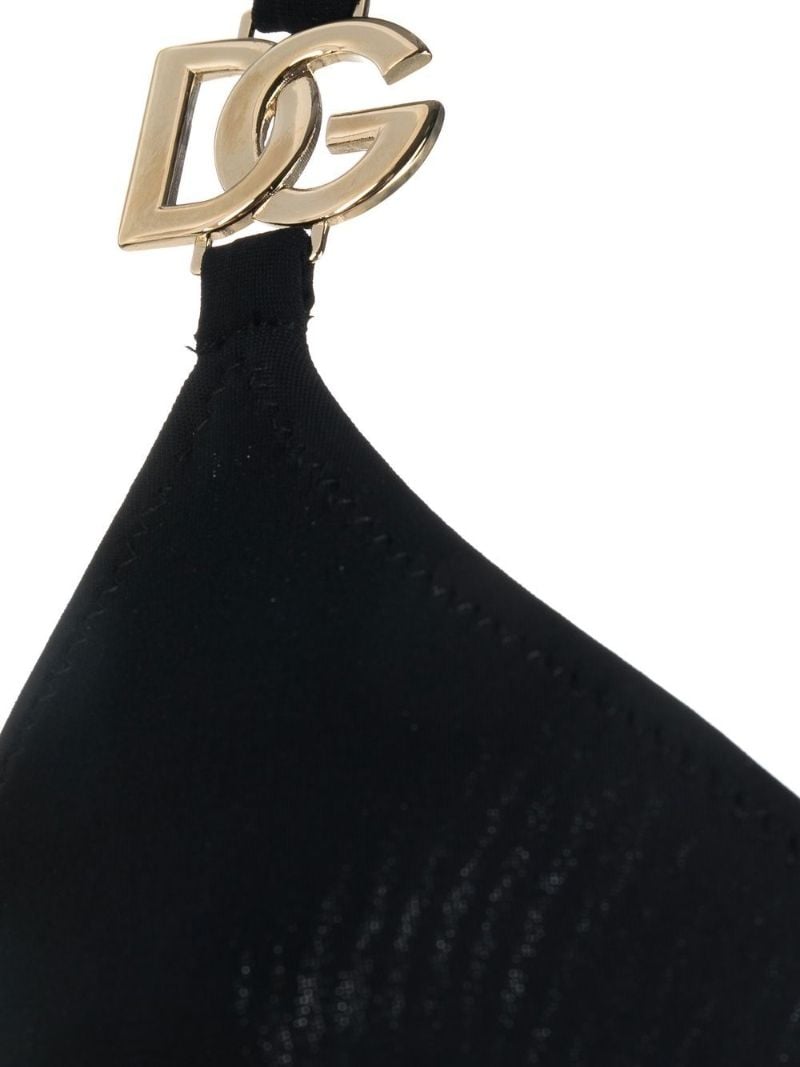 Black Logo Plaque Triangle Bikini