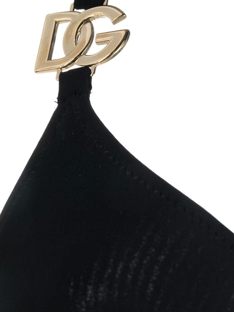 Black Logo Plaque Triangle Bikini