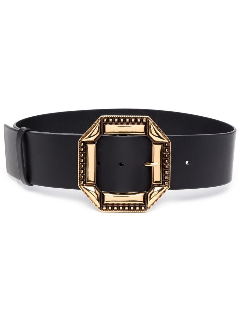 Black Buckle Leather Belt