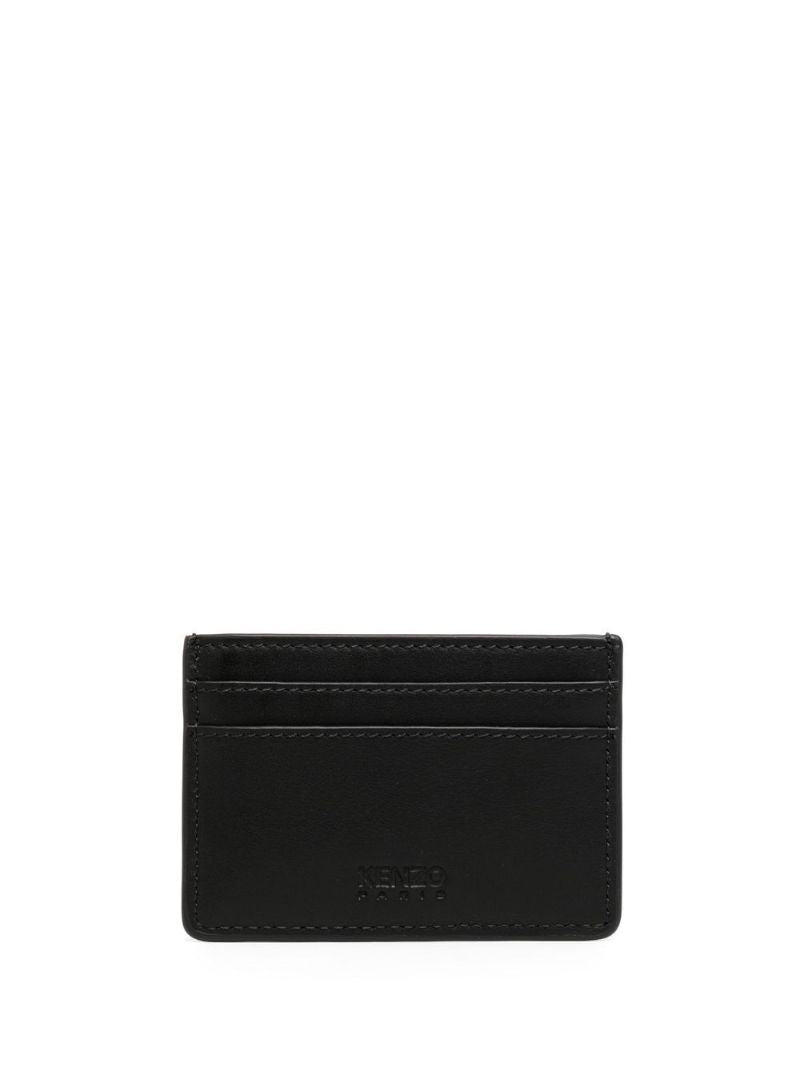 Black Pop Bouquet Floral Print Card Holder