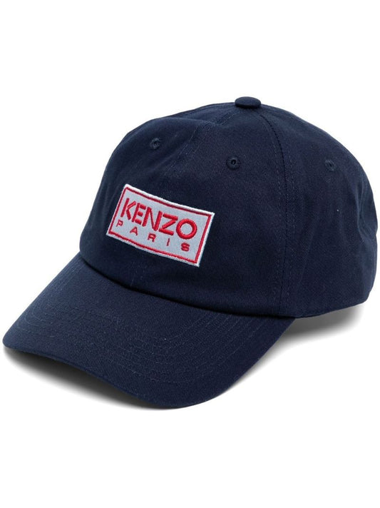 Blue Embroidered Logo Cotton Cap