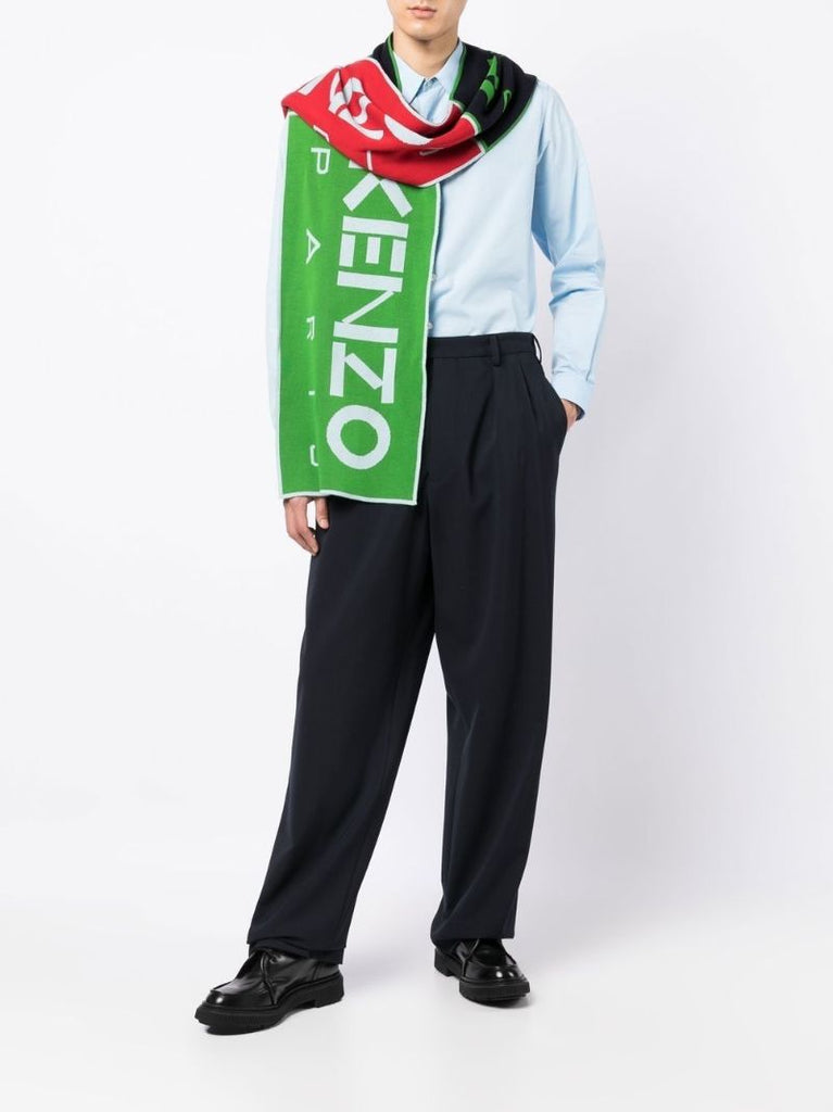 Blue Box Logo Knit Scarf