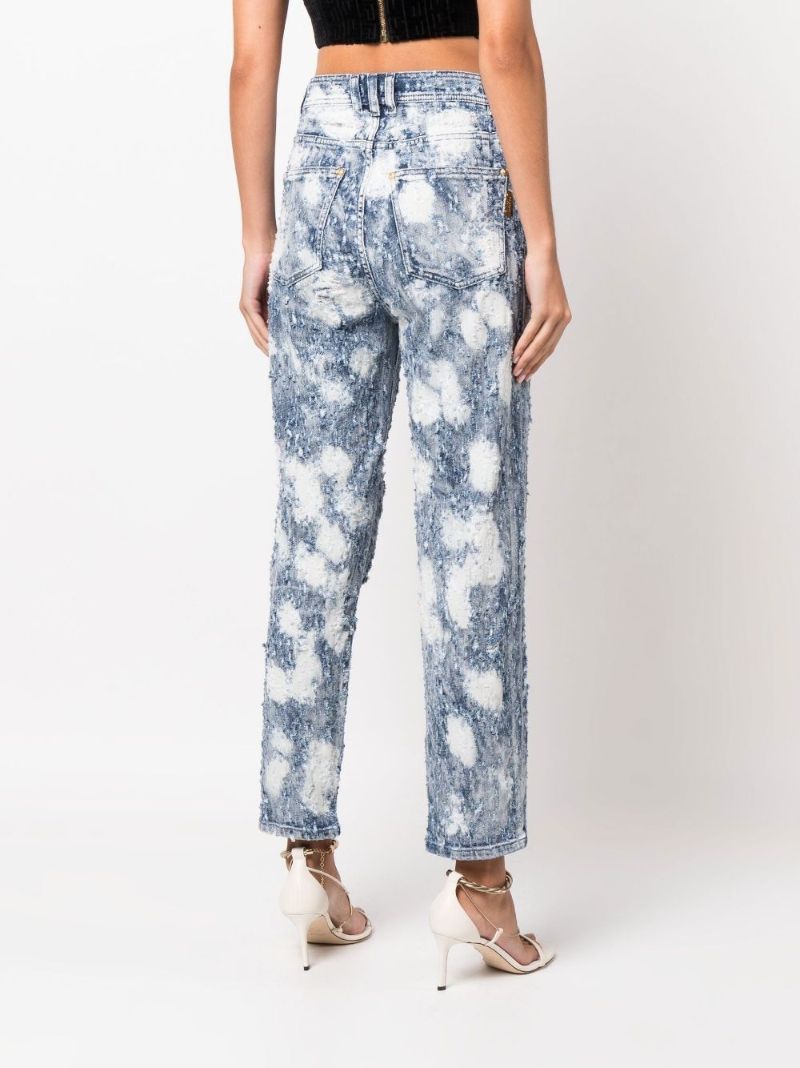 Blue Distressed Boyfriend Jeans